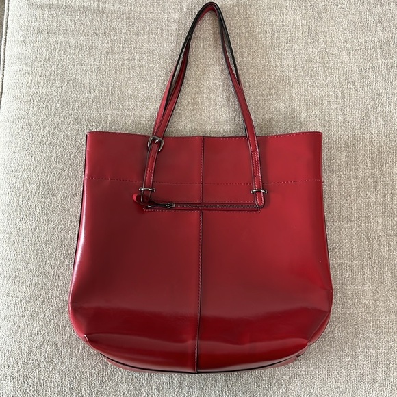 Red Tote Bag Laptop Bag Faux Leather NEW! - Picture 1 of 7